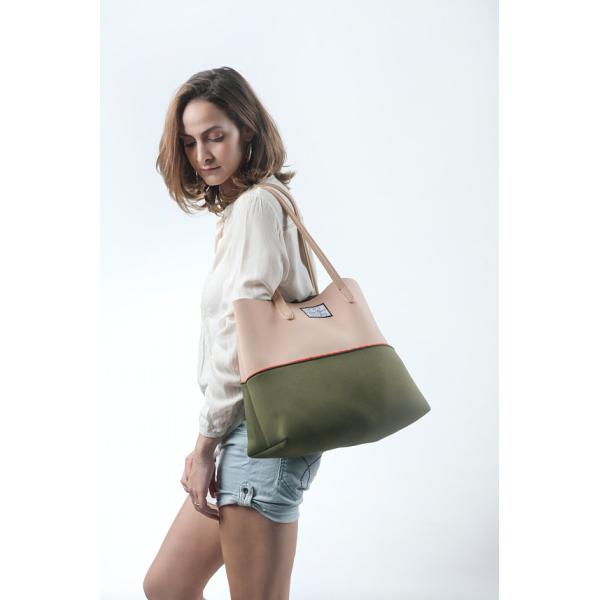 FREE SHIPPING, SALE Raspberry Pink neoprene beach bag, travel pouch and tote bag with purse, summer bag, tote bag, vegan