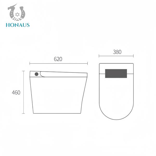 Multi Function Smart Intelligent Toilet S Trap 200mm Hotel Apartment Style