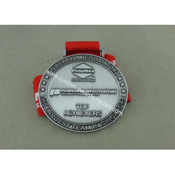 Die Cast Medals For Souvenir , Ribbon Medal Badge For Sports