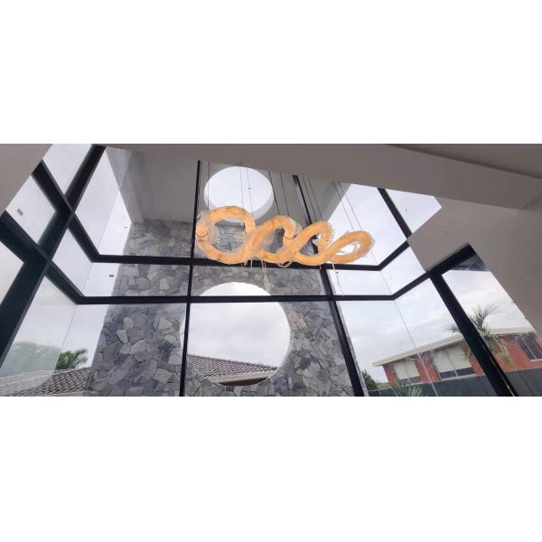 Natural Alabaster Chandelier 100W Dining Table Pendant Light 3000K 4000K 6000K