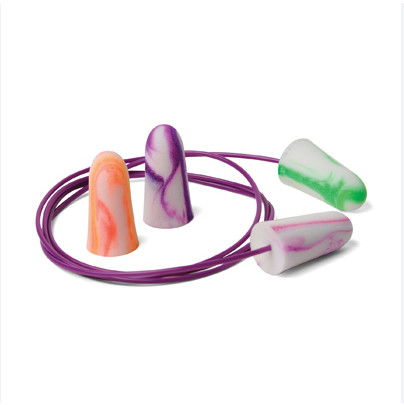 Slow Rebounded PU Foam Ear Plugs with 60 cm Cord for Hearing Protection and Noise Reduction - CE EN166 Certified