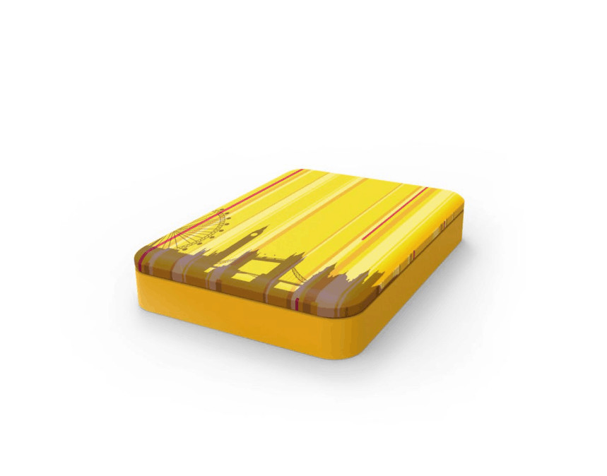 Empty Metal Tin Box With Hinged Lid / Tin Cigarette Case 0.23mm Thickness