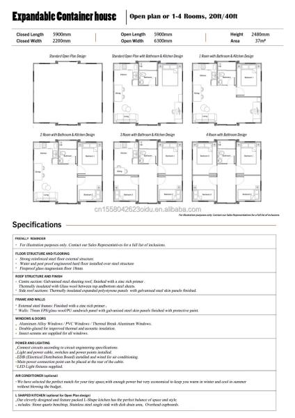 Modern Design 40ft Folding Expandable Flat Prefabricated Container House with Good Prices and Aluminum Alloy Windows