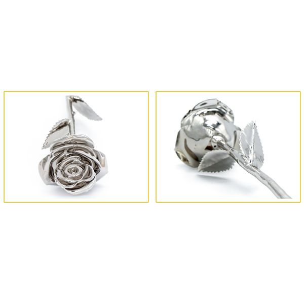 24k  Platinum Dipped  Rose with Gift Box  Handmade Gift Flower Holiday Decoration Christmas Valentine Gift