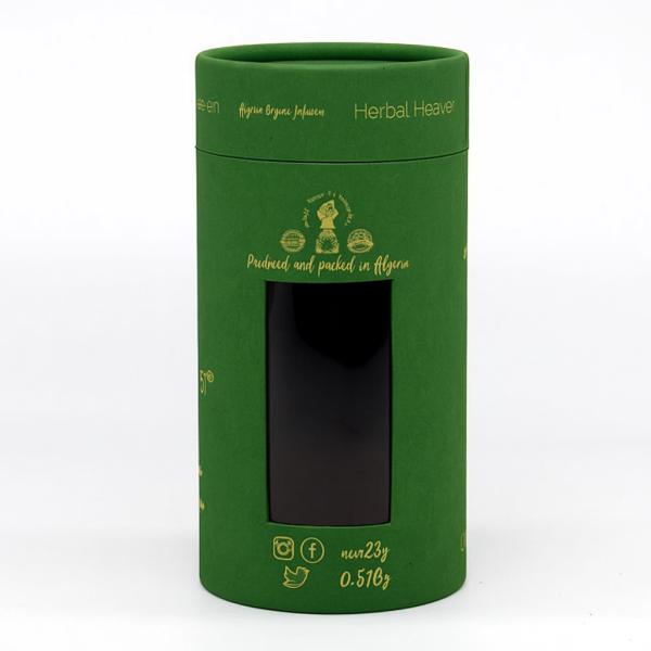 T-Shirt Protective Gift Box Gold Cardboard Paper Tube With Window Luxury Packaging