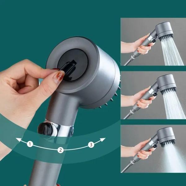 Modern Design Handheld Shower Head with Adjustable Water Pressure and Massage Function