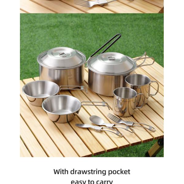 304 Stainless Steel Outdoor Multifunctional Multi Person Camping Picnic Set
