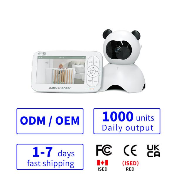 5 Inch Digital Baby Monitor with Night Vision and 360° Pan-Tilt