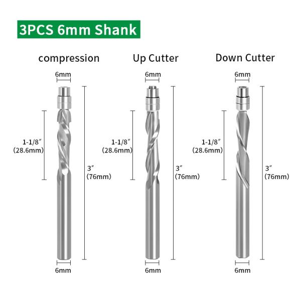 Customized Inch Size AstraHP Coated Solide Carbide Compressor Up/Down 2 Flute Spiral Cutter Up-Cut Flush Trim Router Bit