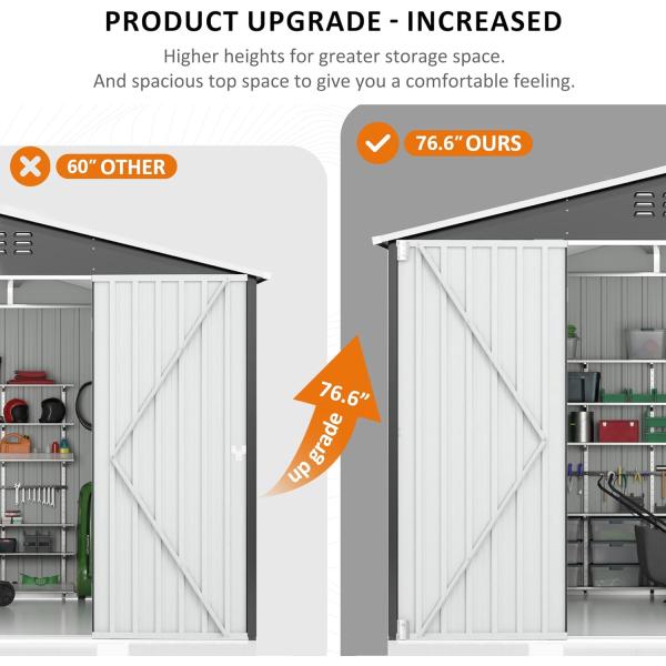 Waterproof 8 x 12 FT Metal Garden Shed with 4 Vents and Durable Design from AJUNION