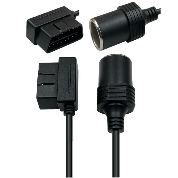 AOTAI Universal OBD2 Diagnostic Tool Right Angle OBD to Car Cigarette Lighter Female 16 Pin Socket for OBD Extension