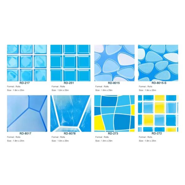 Relle Vinyl Swimming Pool Liners Inground Blue Mosaic Custom Pool Liners