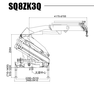 8 Ton Folding Boom Truck Mounted Crane