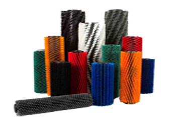 Custom Size Industrial Nylon Brush Tufted Rollers PP Materials Long Life Span