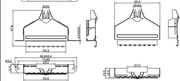 180 тип разъем 25 мыжской штепсельной вилки Centronics 50pin крышки металла степени спаривает тип мыжской штепсельной вилки IDC
