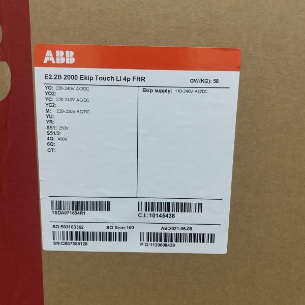 Автомат защити цепи касания LI4P FHR ABB 1SDA071654R1 E2.2B 2000 EKIP НОВЫЙ