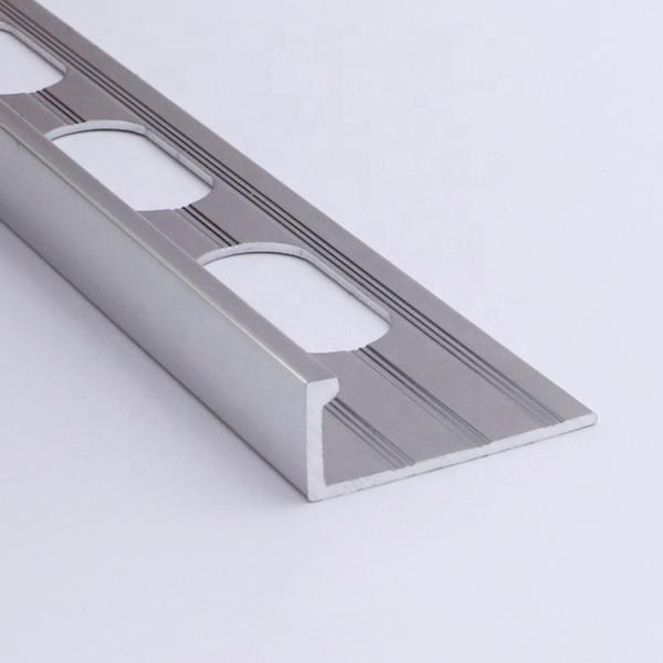2.7m Zinc Chrome Square Edge Tile Trim Aluminum