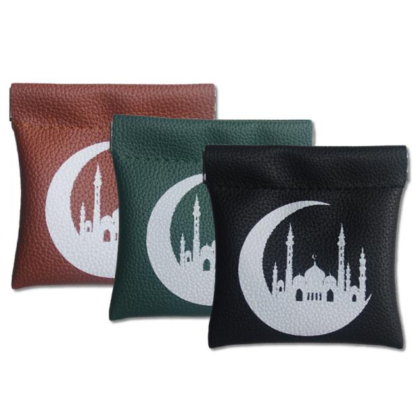 Compact Leather Coin Purse for Muslim Customized Color Genuine Leather Material