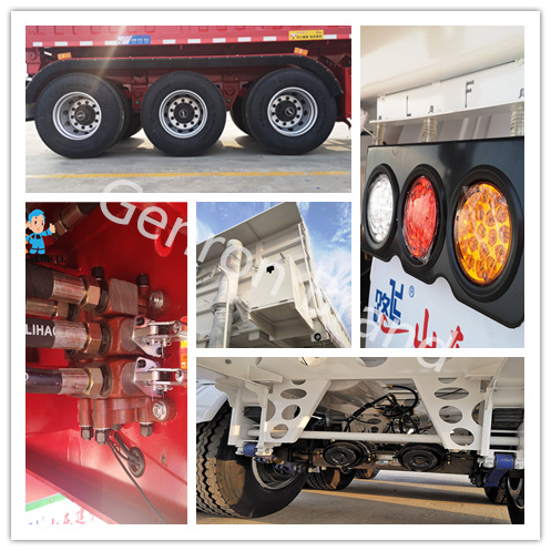 Genron Dumping Truck Semi Trailer 50 Tons Capacity With Mechanical Suspension