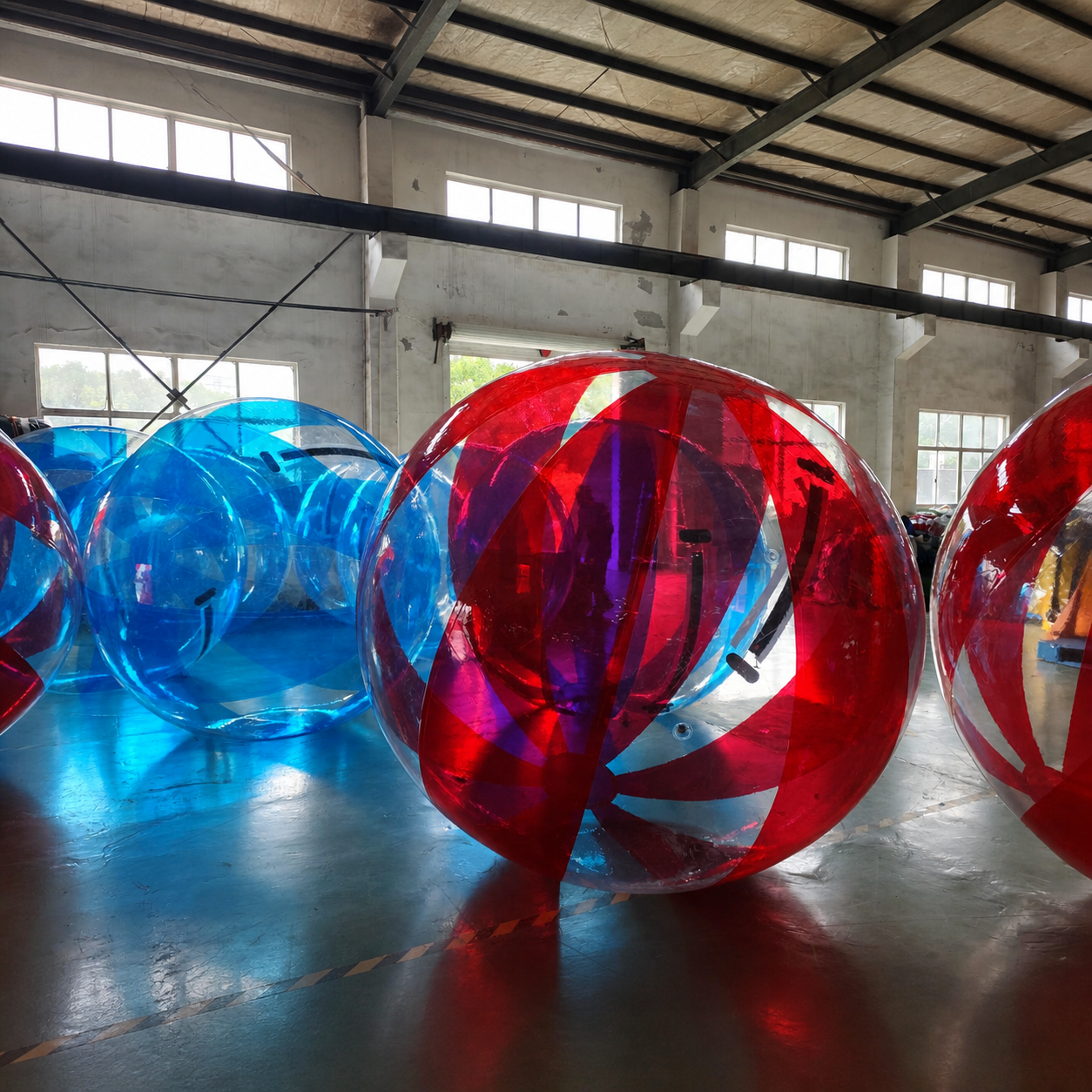 Commercial Colorful PVC Inflatable Walking Balls with Reinforced Zipper and Internal Handles for Parks Events and Rental Use