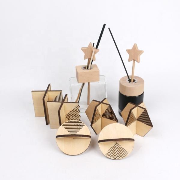 Couvercle de diffuseur de roseau en bois non-déversement Couvercle de parfum Couvercles en bois couvercles de jar Mason