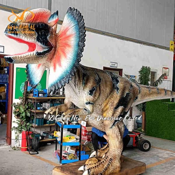 Large Vivid Animatronic Dilophosaurus Dinosaur Model For Dino Park