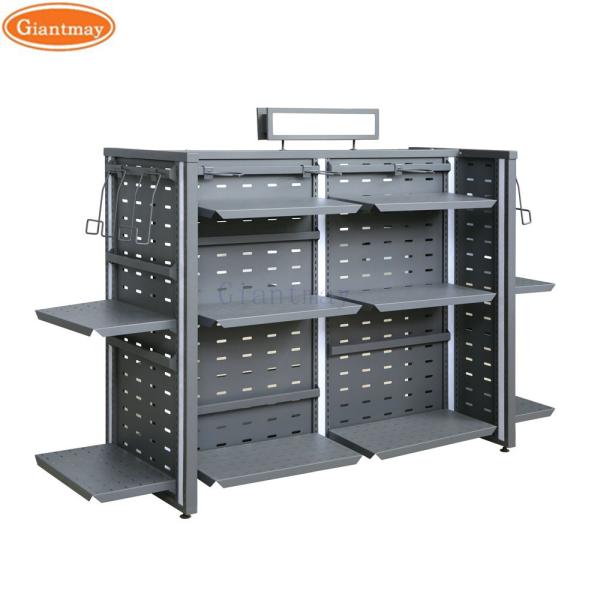 Single Side Retail Display Racks Stores Black Supermarket Shelf Gondola