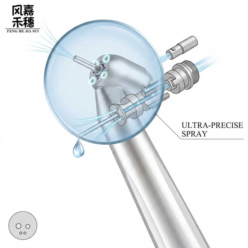 Dental Surgical Handpiece with Push Button Chuck, Fully Autoclavable Up To 135°C and LED Self-Luminous Generator