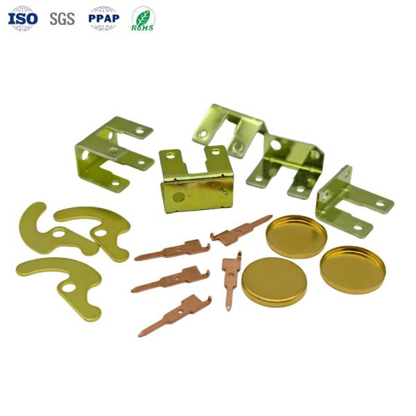High Precision Custom Yellow Zinc-Plated Brass Stamping for Automotive Components CAD/Dwg and Electroplating