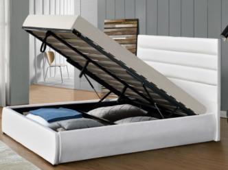 ODM branco do OEM da cama do armazenamento do elevador de gás do quadro da cama da tela do plutônio do otomano
