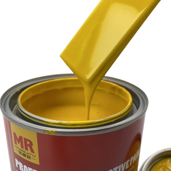 M211 2K Jaune moyen automobile Peinture de finition de couleur verdâtre et rougeâtre Variantes