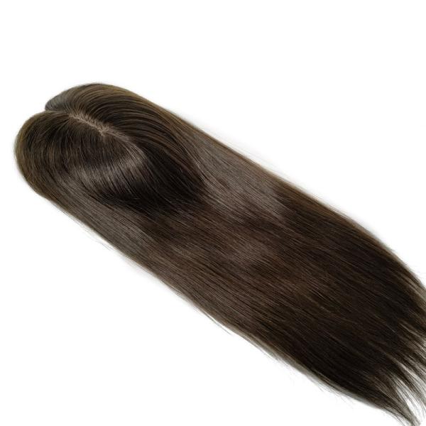 High Density European Free Part Silk Top Base 1B Real Remy Raw Hair Toupee Wig Pieces Toppers for Women