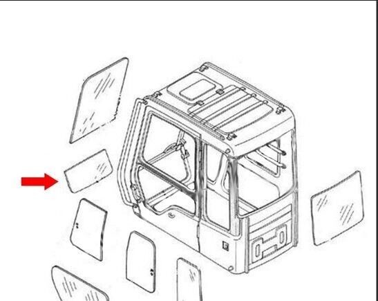 Zax200 Zx230 Excavator Cab Glass 4448307 Cockpit Front Lower Glass