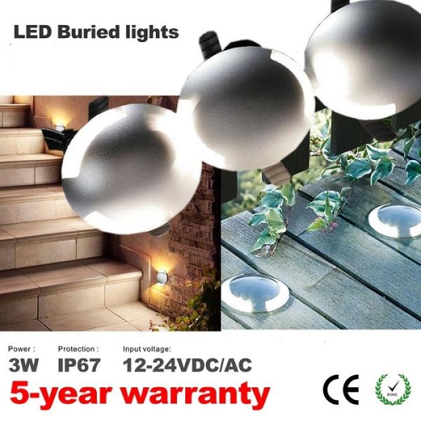 Mini 3W Led single dual sanko port Underground Light IP67 Deck Lights Floor Patio Lights Outdoor Landscape Lighting
