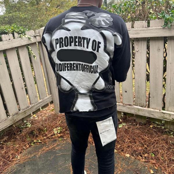 220Grams Fabric Weight  Men'S Raw Hem Boxy Mens Oversized Cropped T Shirt