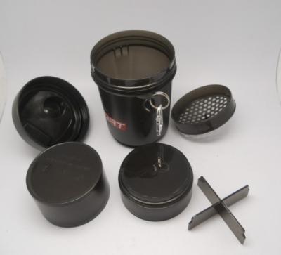 3-in-1 shaker bottle with supplement container