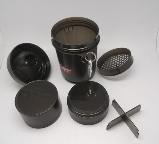 3-in-1 shaker bottle with supplement container