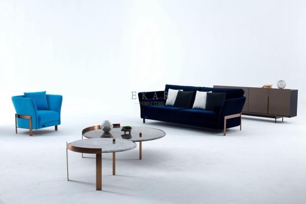 Fabric European Upholstery Modern Sofa single seat furniture couch living room sofa