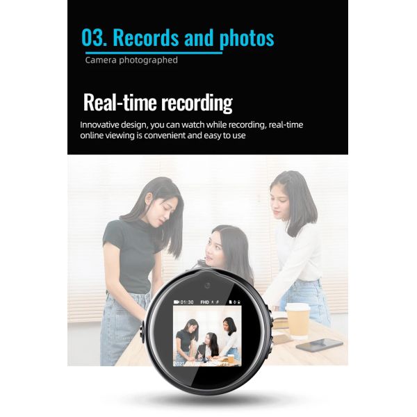 1920x1080 Digital Bracelet Recording Device Built in Lithium Battery HD Voice Recorder Camera