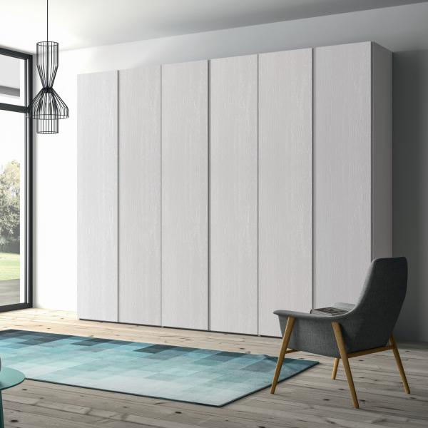 White Lacquer Swing Door Wardrobe Handless Bedroom Wood Wardrobe Cupboard
