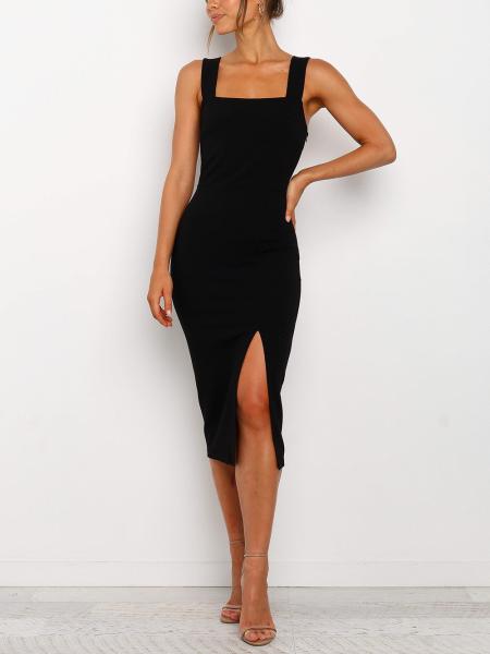                  2023 Spring and Summer Amazon Women′s Explosive Independent Station Square Collar Sling Bag Hip Party Dress             