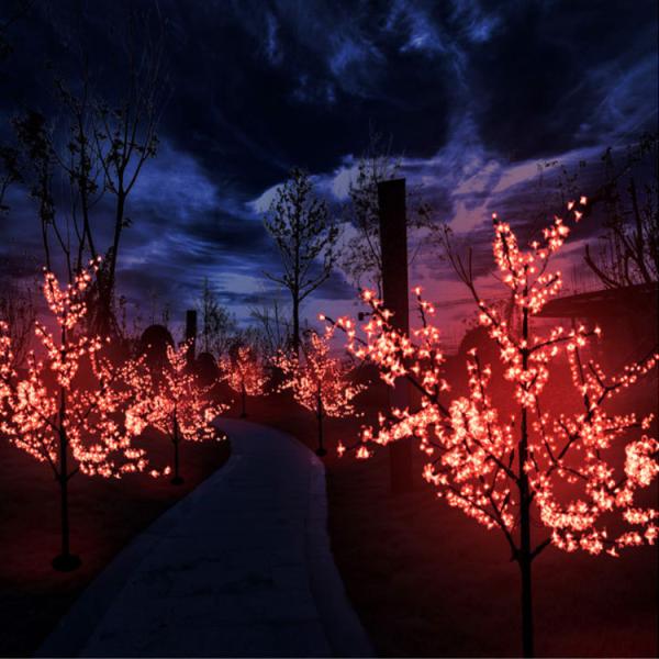 LED Iron Pole Cherry Tree Lights Peach Blossom Luminous Plant High Brightness