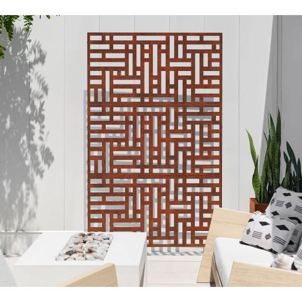Laser Cut Metal Privacy Room Divider Corten Steel Screen For Garden Outdoor