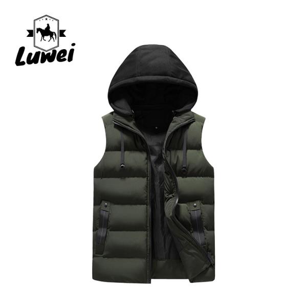 Luxo Custom Alta Qualidade Chapéu Desmontável Sem Manga Cargo Vestuário Utilitário de Inverno Vestido