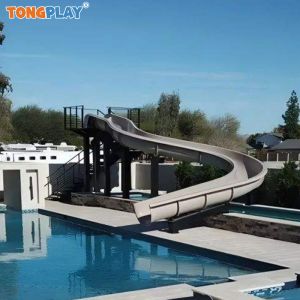 Swimming Pool Curve Water Slide Resort Fiberglass Factory Best Price Water Kids