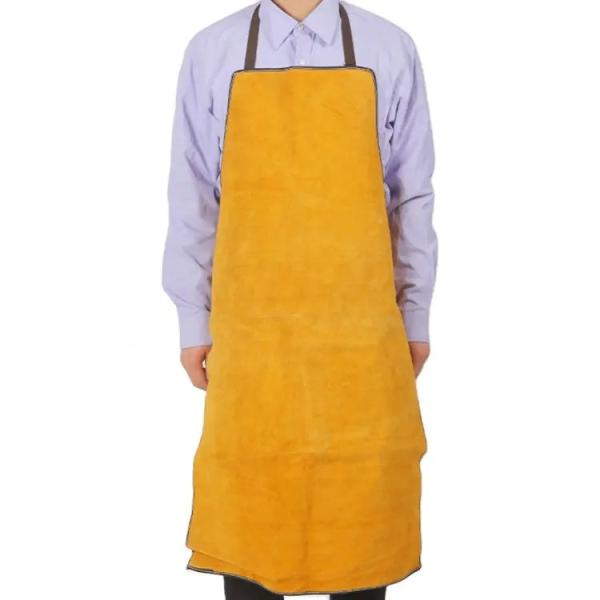 Fogo amarelo da separação da vaca - avental de solda de couro da roupa resistente da segurança industrial do assado