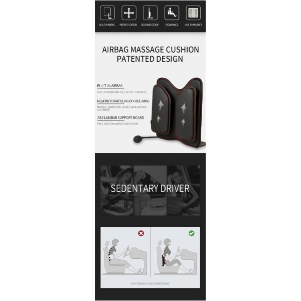 Reliable Supplier Car Lumbar Support Memory Foam Back Cushion airbag waist cushion