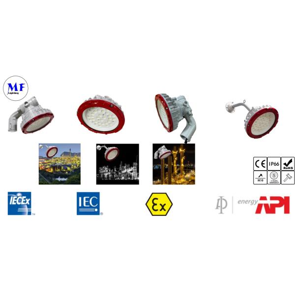 Бывший свет СИД 20W-100W взрывозащищенный с IP66 IK10 закалил алюминий нержавеющей стали стекла