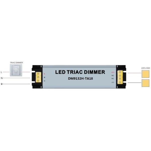 Customized Black Triac Dimming Driver , Max 18W AC110V - 240V Input