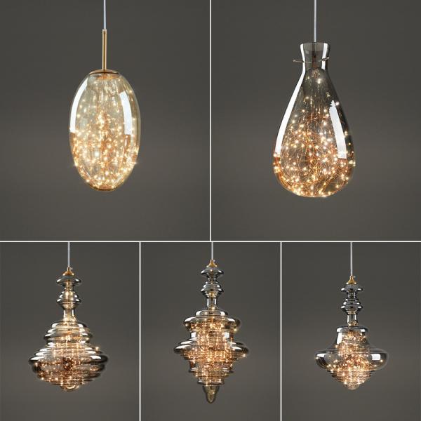 Decoration Glass Hanging Lamp for Dining Room Kitchen Bar LED Stars Glass Chandelier(WH-GP-175)